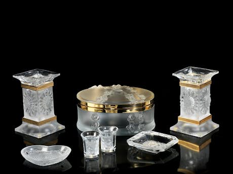 Siebenteiliges Konvolut Lalique-Glas